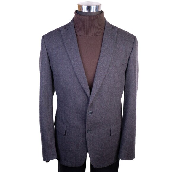 JOHN VARVATOS Blazer Sport Coat Casual Jacket Size 44R Gray Striped Wool Blend - Picture 2 of 13
